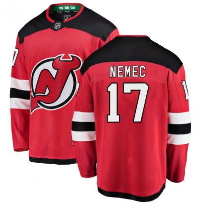 Men's Breakaway New Jersey Devils Simon Nemec Fanatics Branded Home Jersey - Red