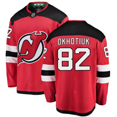 Men's Breakaway New Jersey Devils Nikita Okhotiuk Fanatics Branded Home Jersey - Red
