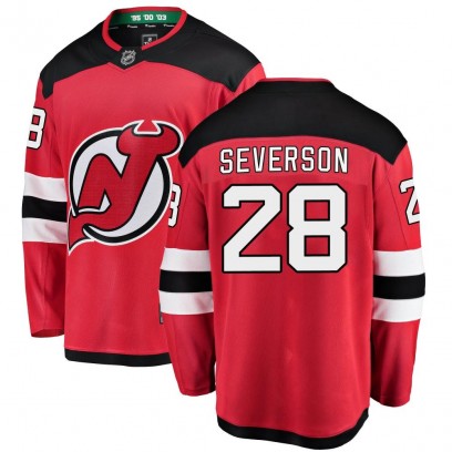 Men's Breakaway New Jersey Devils Damon Severson Fanatics Branded Home Jersey - Red