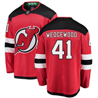 Men's Breakaway New Jersey Devils Scott Wedgewood Fanatics Branded Home Jersey - Red