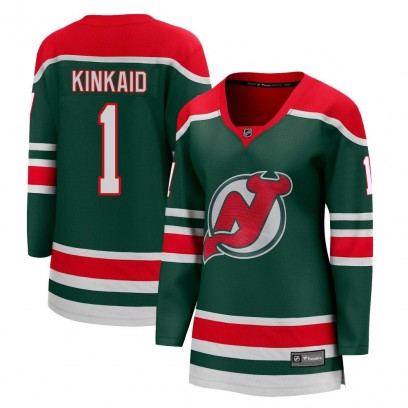 Women's Breakaway New Jersey Devils Keith Kinkaid Fanatics Branded 2020/21 Special Edition Jersey - Green