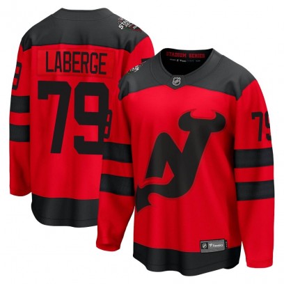Men's Breakaway New Jersey Devils Samuel Laberge Fanatics Branded 2024 Stadium Series Jersey - Red