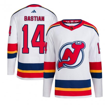 Men's Authentic New Jersey Devils Nathan Bastian Adidas Reverse Retro 2.0 Jersey - White