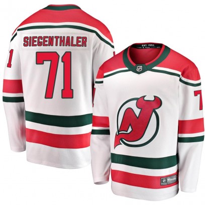 Youth Breakaway New Jersey Devils Jonas Siegenthaler Fanatics Branded Alternate Jersey - White