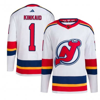 Youth Authentic New Jersey Devils Keith Kinkaid Adidas Reverse Retro 2.0 Jersey - White