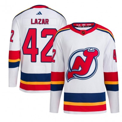 Youth Authentic New Jersey Devils Curtis Lazar Adidas Reverse Retro 2.0 Jersey - White