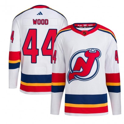 Youth Authentic New Jersey Devils Miles Wood Adidas Reverse Retro 2.0 Jersey - White