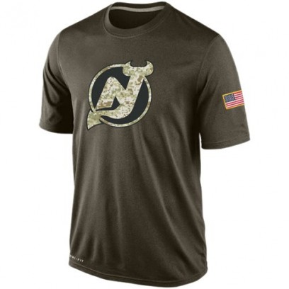 Men's New Jersey Devils Nike Salute To Service KO Performance Dri-FIT T-Shirt - Olive
