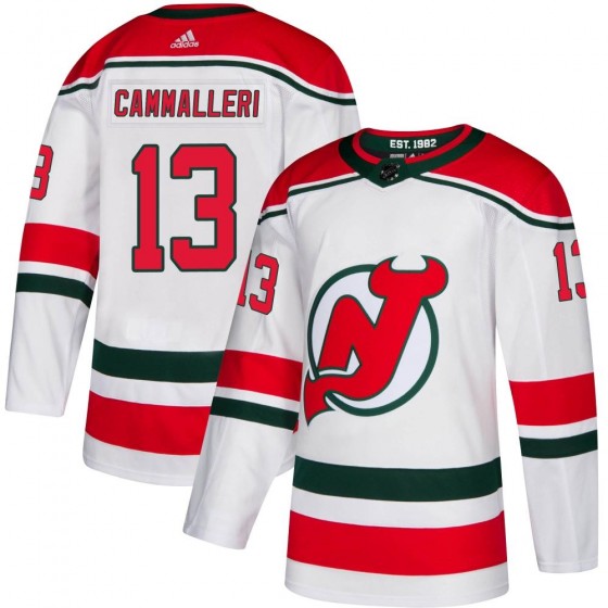 Men's Authentic New Jersey Devils Mike Cammalleri Adidas Alternate Jersey - White